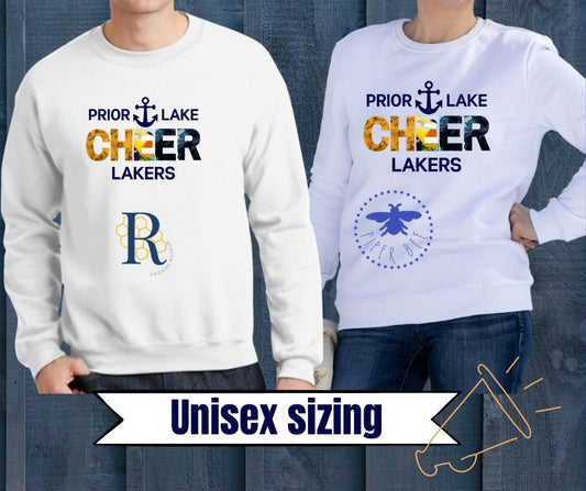 PRIOR LAKE LAKERS CHEER CREW NECK SWEATSHIRT WITH PICTURES