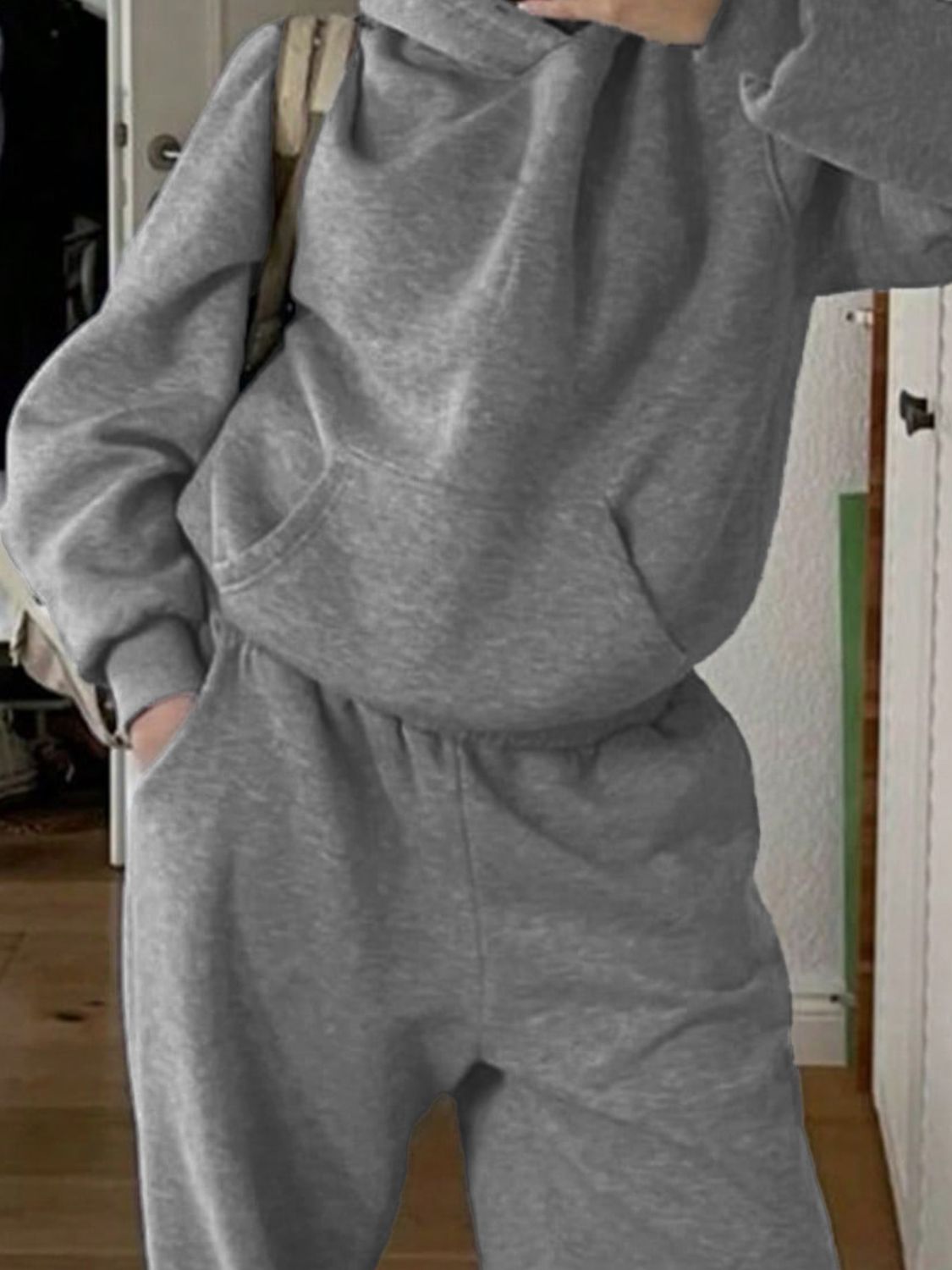 Devine Pocketed Long Sleeve Hoodie and Pants Set