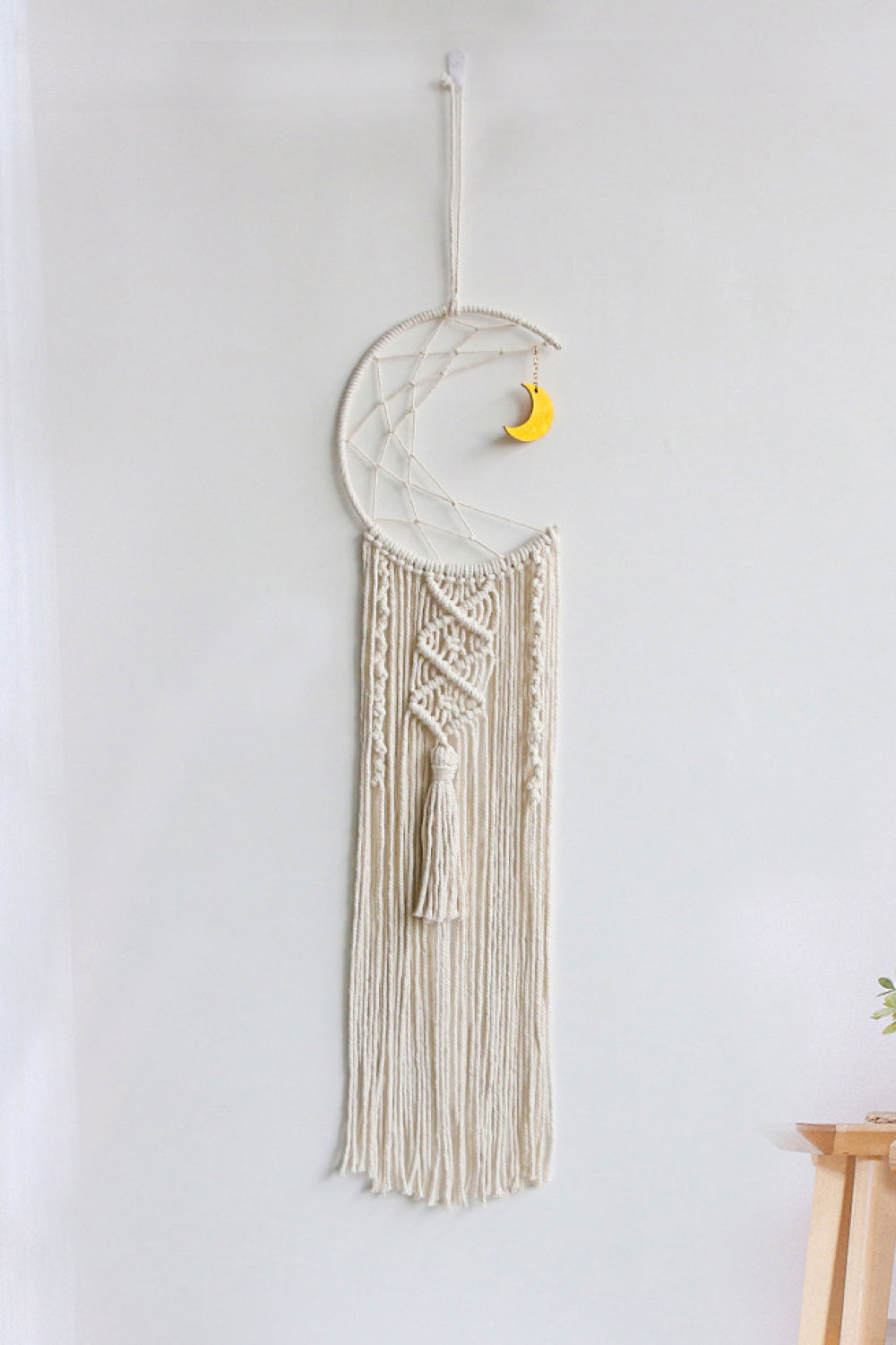 Bohemian Hand-Woven Moon Macrame Wall Hanging