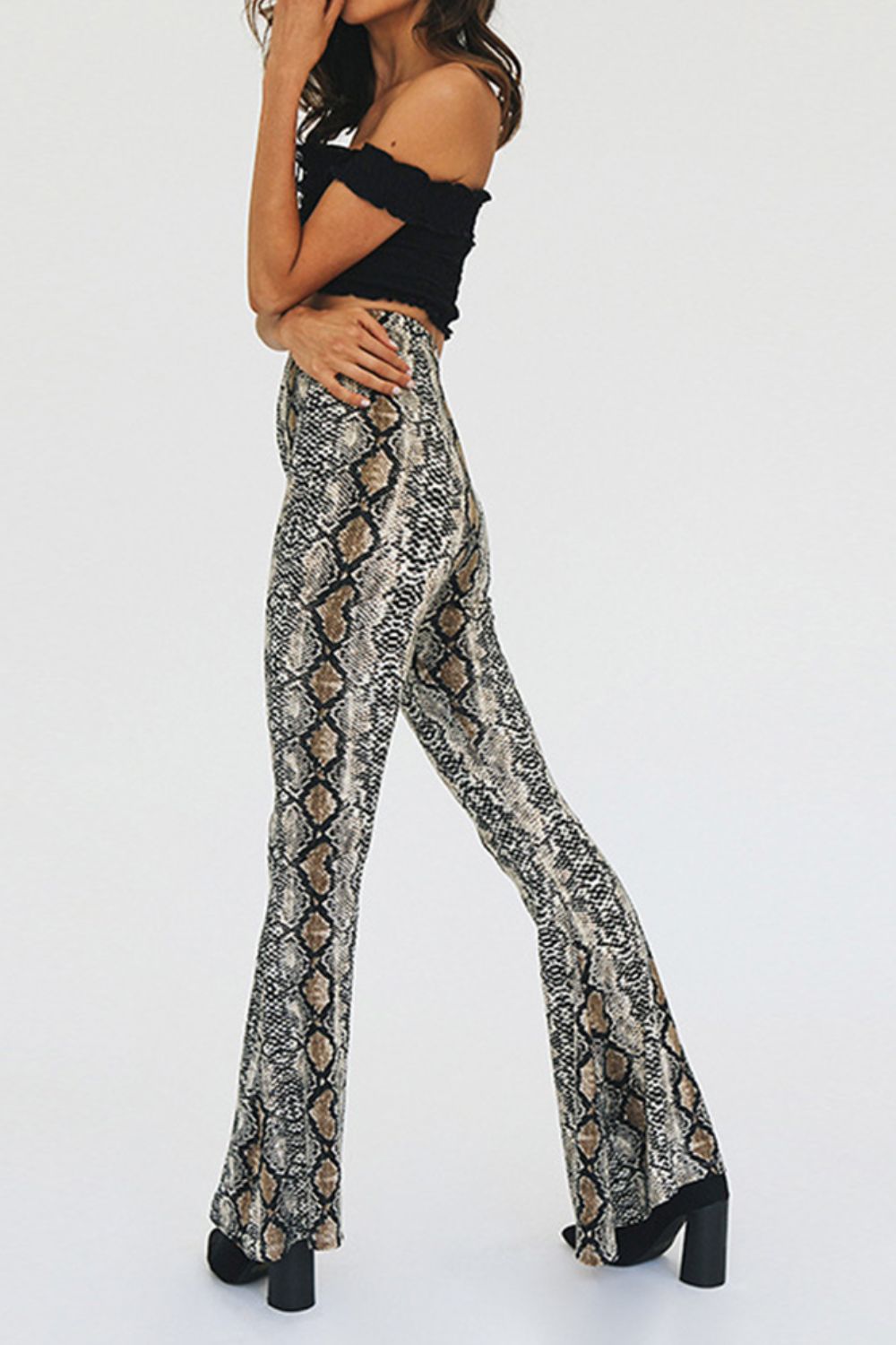 Snakeskin Print Flare Pants – Piper Bee Creations LLC