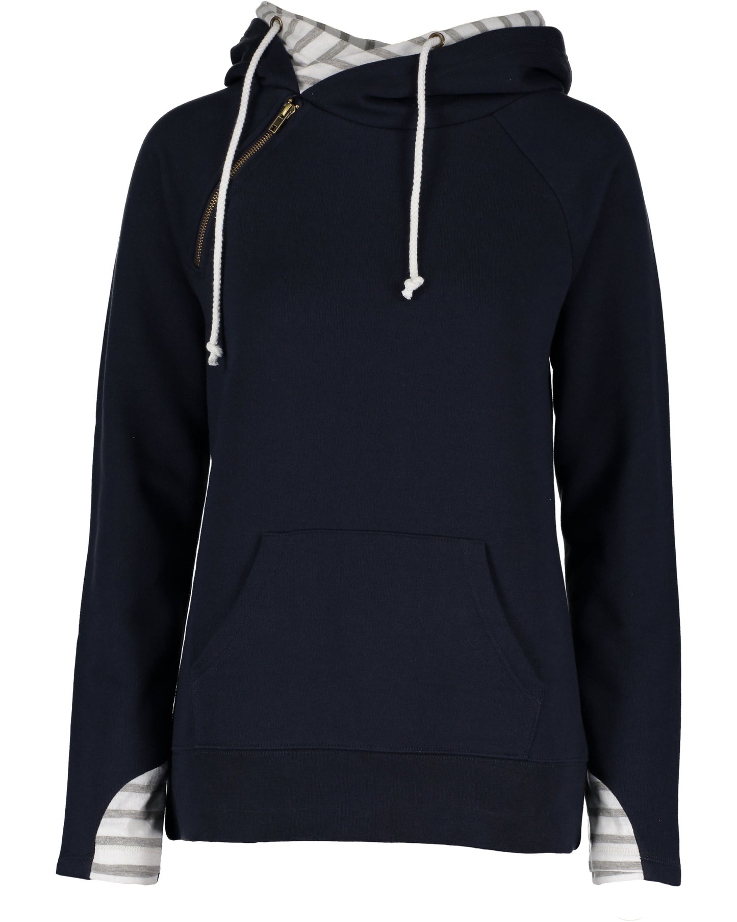 LADIES STRIPE DOUBLE HOOD PULLOVER - MULTIPLE COLORS!