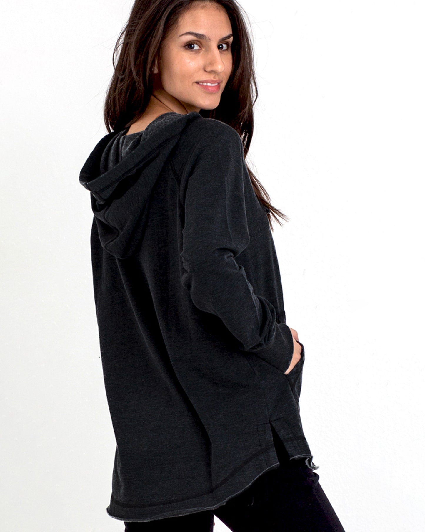 WOMEN'S TUNIC FLEECE HOODIE