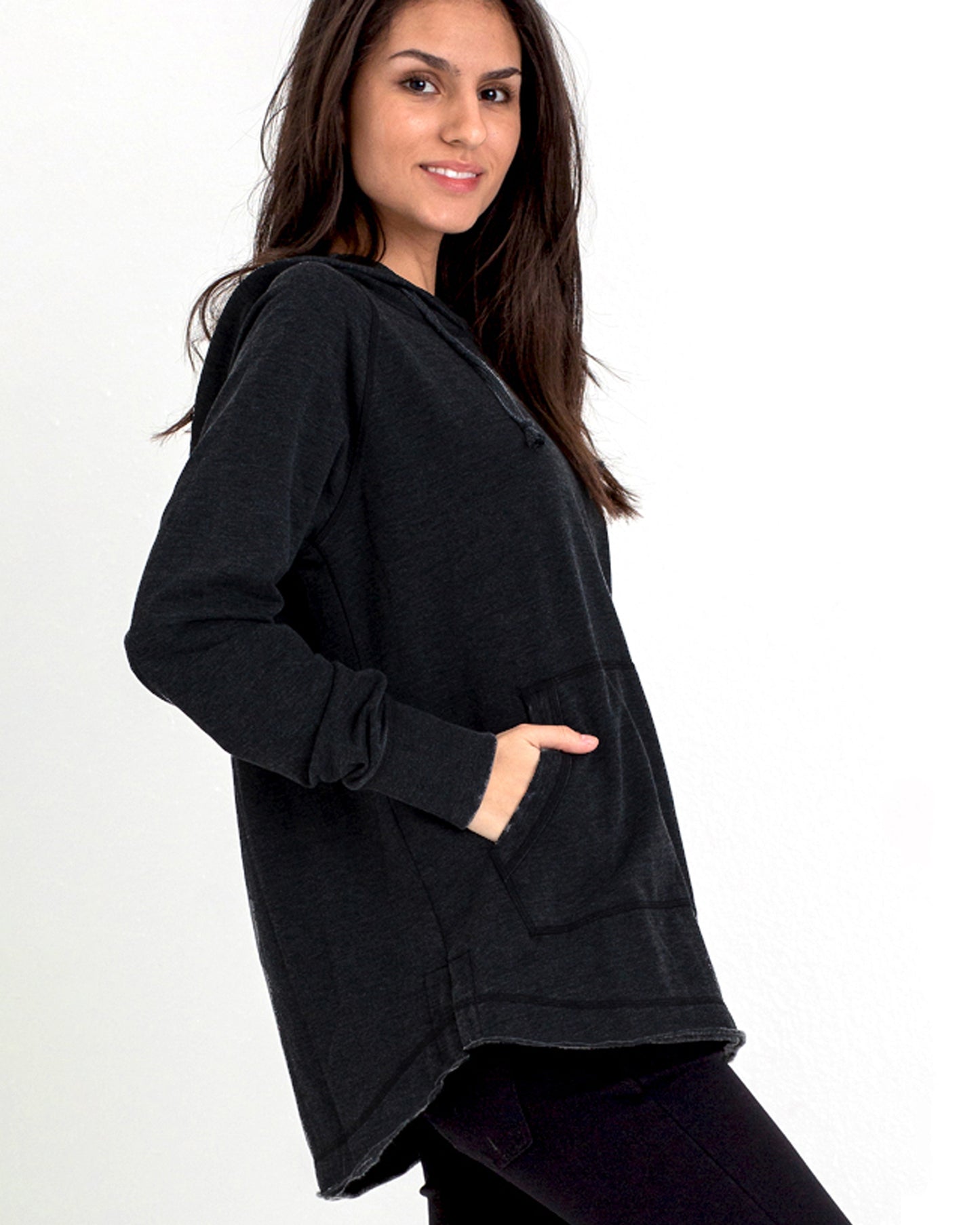 WOMEN'S TUNIC FLEECE HOODIE