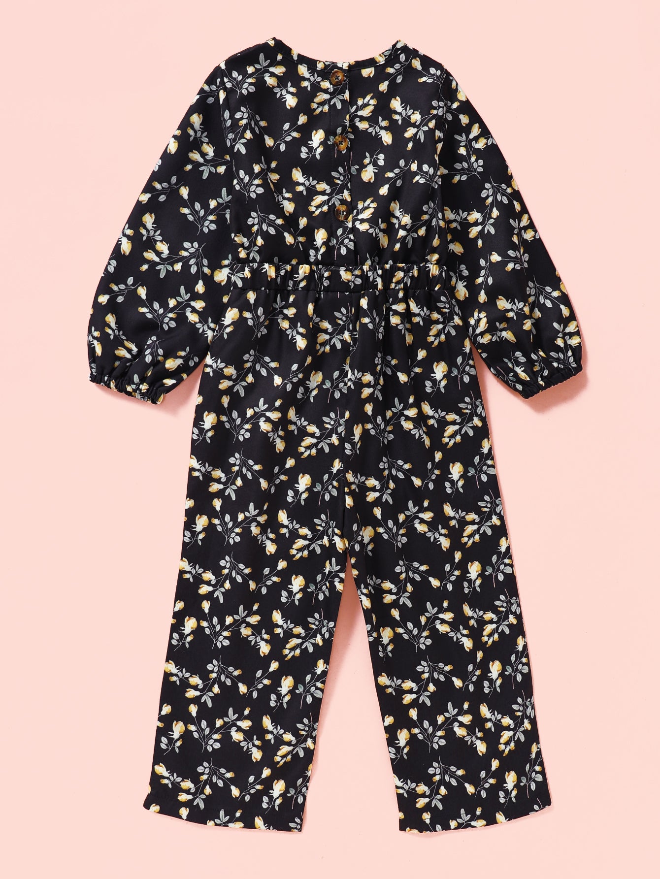 Girls Floral Cutout Jumpsuit